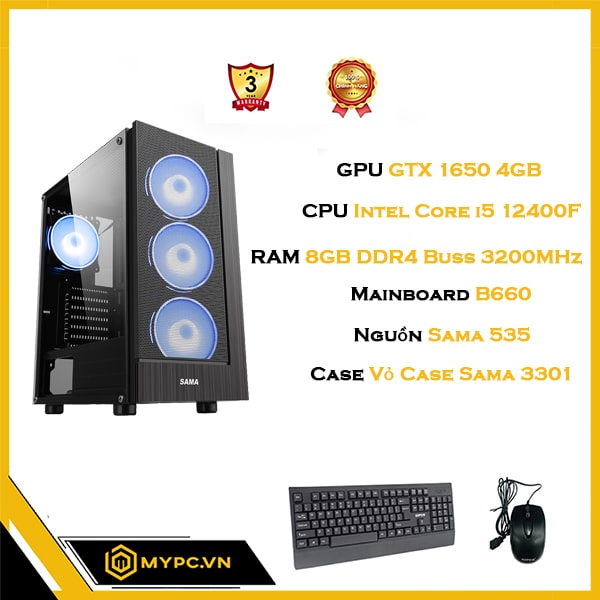 PC Core i5 12400F | RAM 8GB | GTX 1650 4GB | SSD 240GB 