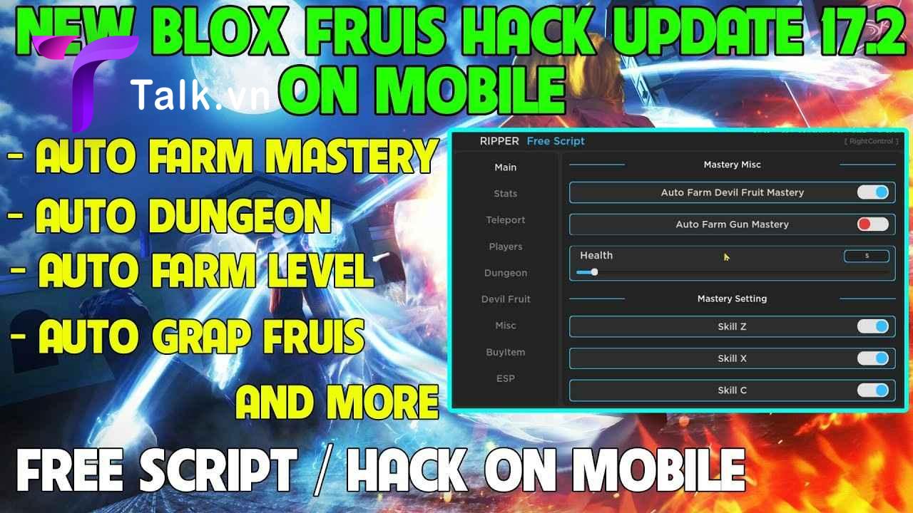 Các tính năng của Blox Fruits Script 2022 Hack
