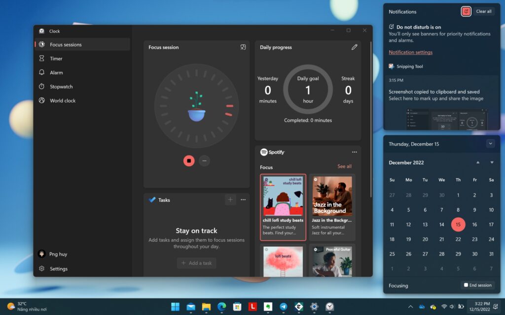 Focus Trên Windows 11: Tập Trung Vào Công Việc Dễ Dàng Hơn Chỉ Với 1 Nút Bấm