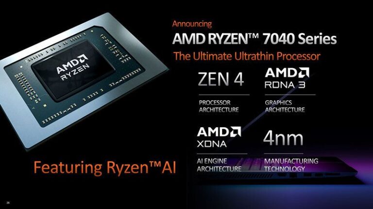 AMD Ra Mắt Ryzen Mobile 7000 Series: Tiến Trình 4nm, RDNA3, Tích Hợp NPU Xử Lý AI