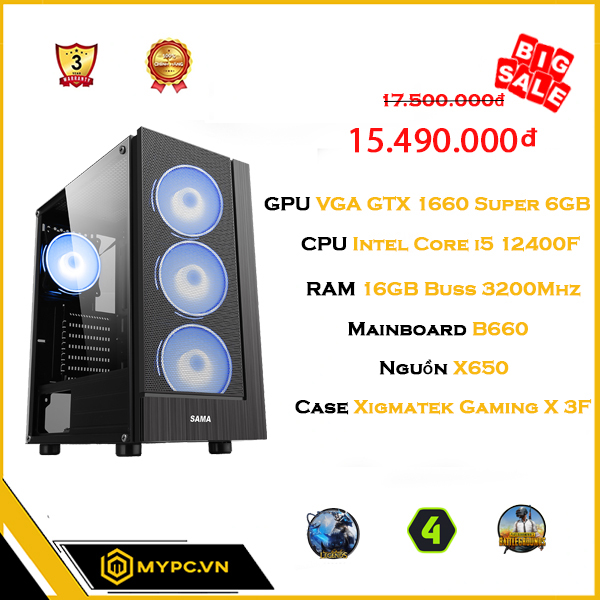 Đánh giá PC Core i5 12400F | RAM 16GB | GTX 1660S 6GB | SSD 512GB
