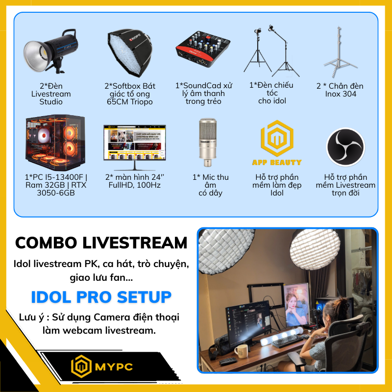 Livestream idol là gì? Gợi ý setup phòng live cho idol chuyên nghiệp với combo 40 triệu từ MyPC