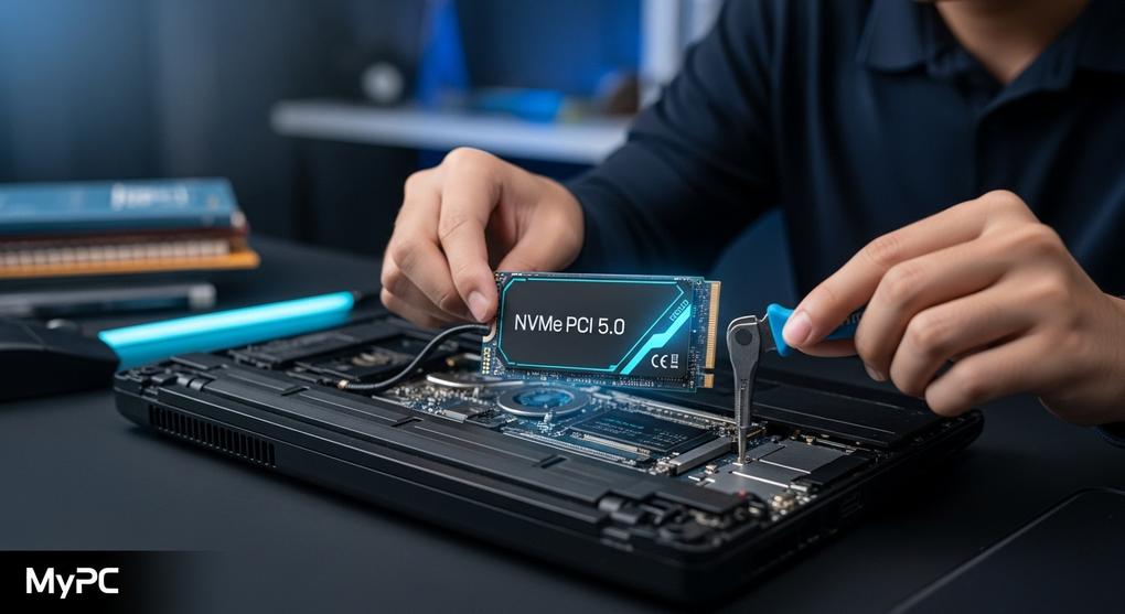 sinh viên upgrade SSD NVMe PCI 5.0 tăng tốc laptop cũ