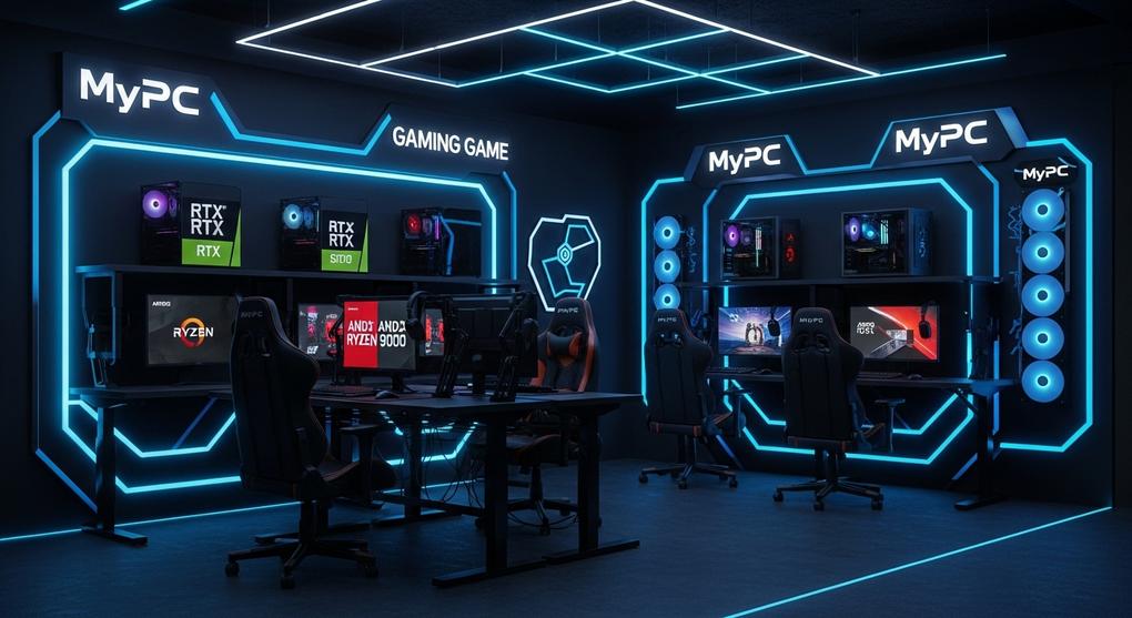 thiết kế cyber game hiện đại với linh kiện pc gaming 2025