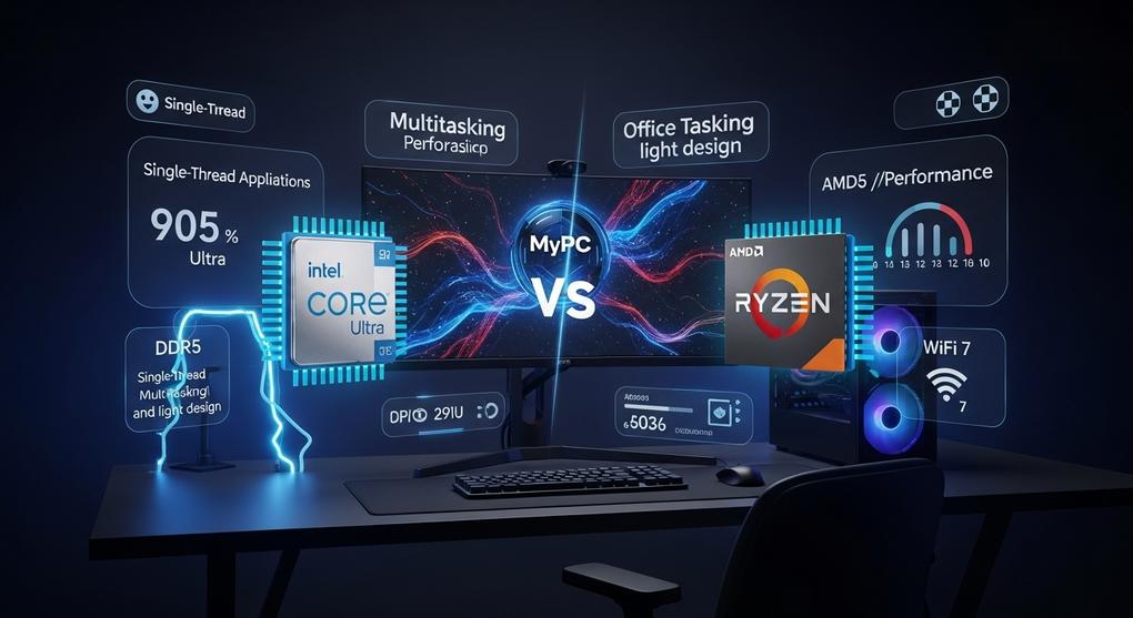 So sánh CPU Intel Core Ultra và AMD Ryzen cho dân văn phòng 2025