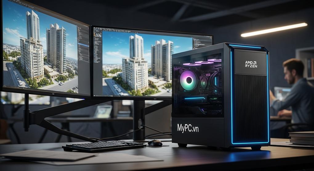 Workstation cho kiến trúc sư dùng Ryzen Threadripper 9000