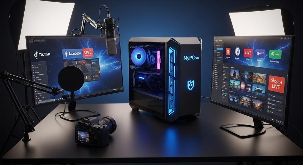 Setup livestream studio đa nền tảng TikTok Facebook Shopee