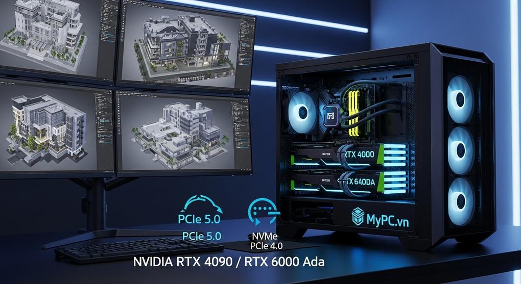 Workstation cho kiến trúc sư render 3D nhanh nhất 2025