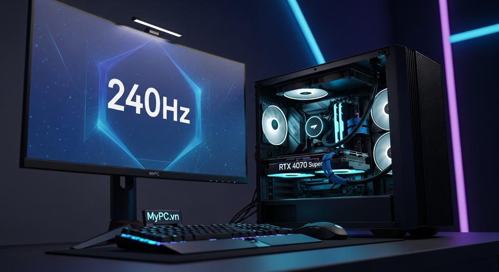 Chi phí setup cyber game cao cấp với màn hình tần số quét 240Hz