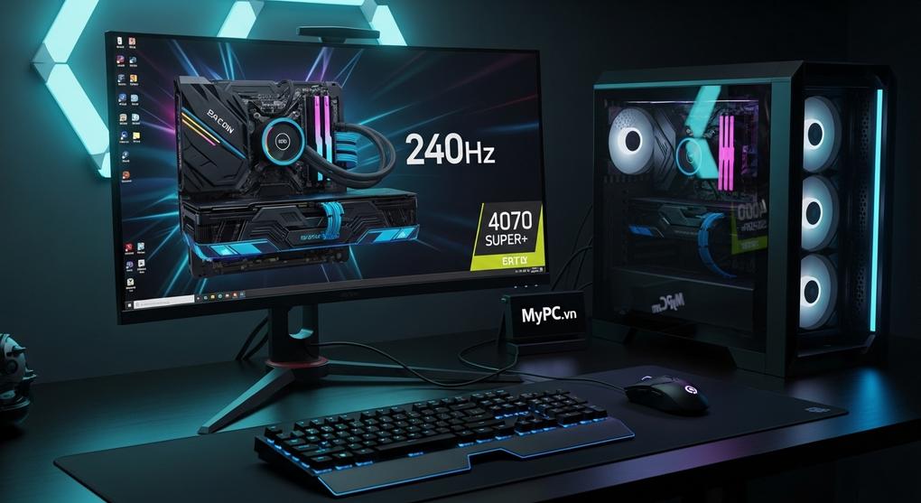 Chi phí setup cyber game cao cấp với màn hình tần số quét 240Hz
