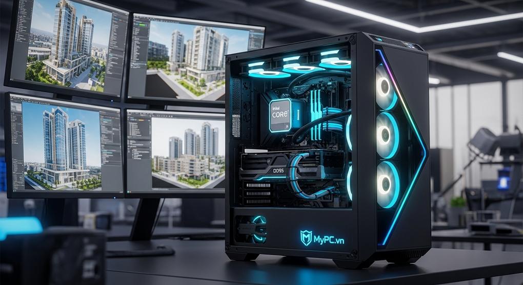 Workstation đồ họa kiến trúc sử dụng CPU Intel Core Ultra 9 185H