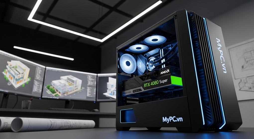 Cấu hình máy tính đồ họa kiến trúc AMD Ryzen 9 render 3D