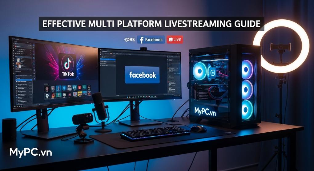 Hướng dẫn livestream đa nền tảng TikTok Facebook Shopee hiệu quả
