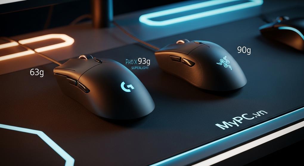 So sánh chuột gaming không dây Logitech G Pro X Superlight và Razer DeathAdder V3 Pro