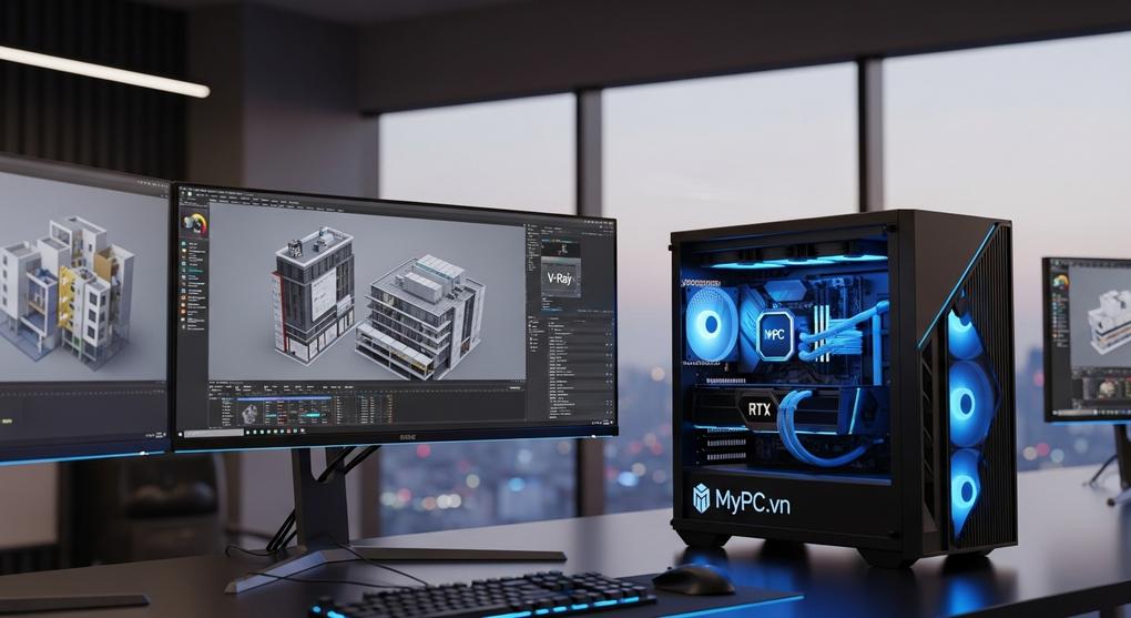 Mua workstation đồ họa kiến trúc render 3D tốt nhất 2025 tại Hà Nội
