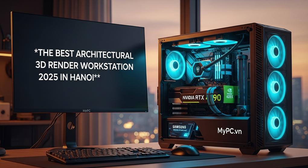 Mua workstation đồ họa kiến trúc render 3D tốt nhất 2025 tại Hà Nội