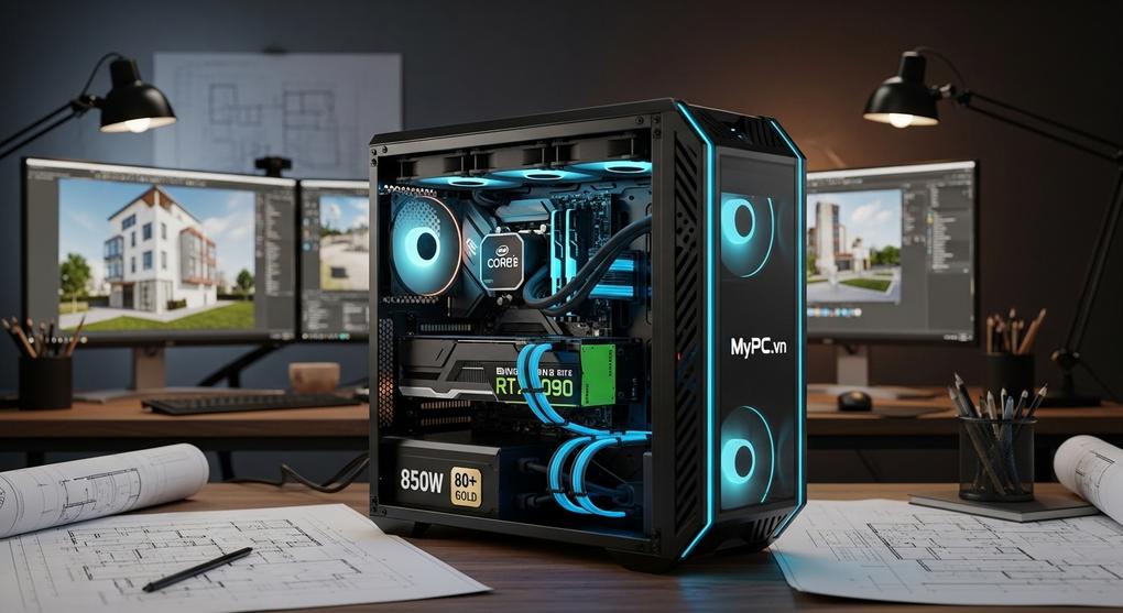 Workstation render 3D cho kiến trúc sư 2025
