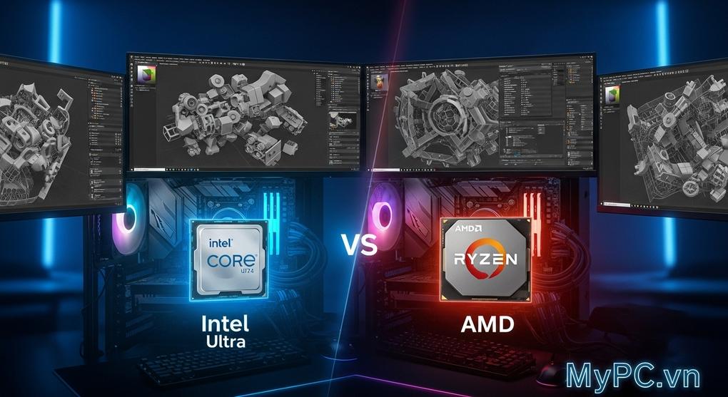 So sánh CPU Intel Core Ultra và AMD Ryzen cho đồ họa chuyên nghiệp