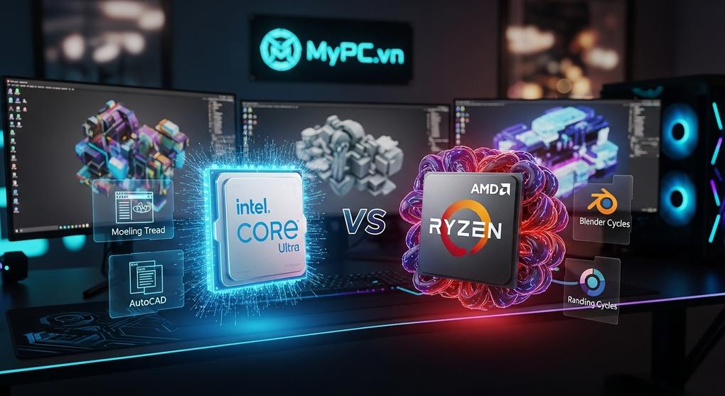 So sánh CPU Intel Core Ultra và AMD Ryzen cho đồ họa chuyên nghiệp