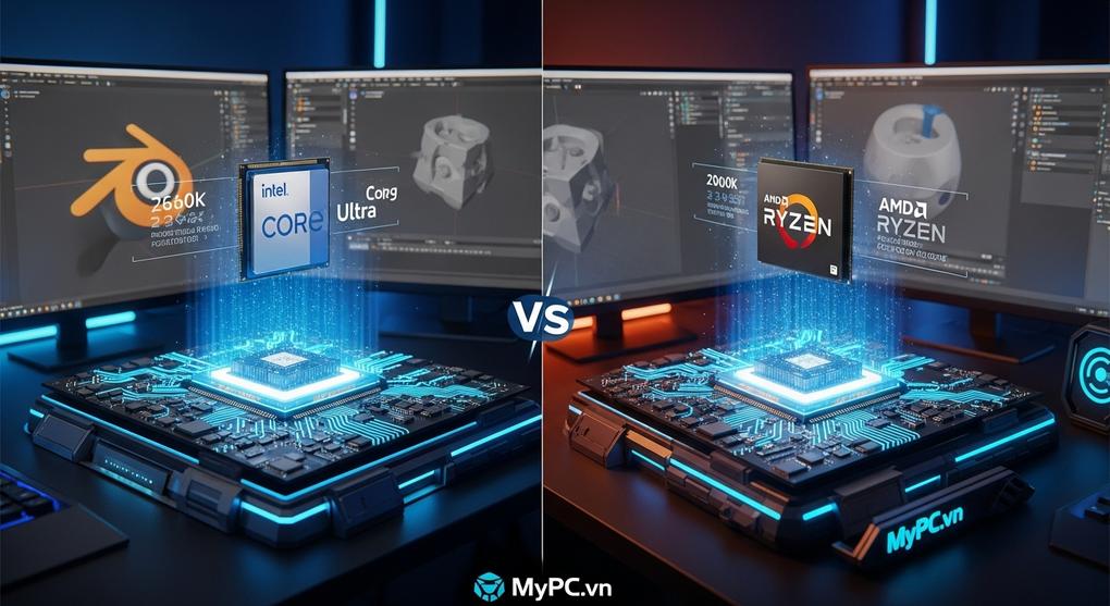 So sánh CPU Intel Core Ultra và AMD Ryzen cho đồ họa chuyên nghiệp