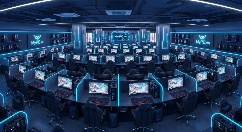 setup phòng net 20 máy cấu hình RTX 40 series