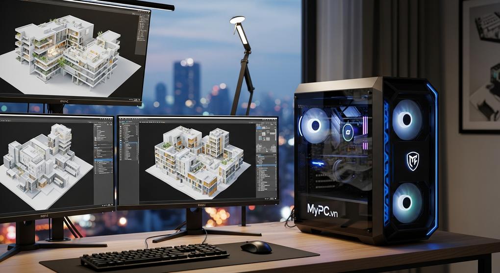 Workstation dùng Intel 15th gen cho kiến trúc sư Hà Nội