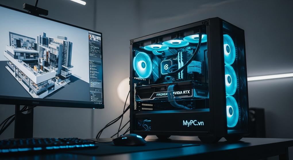 máy tính đồ họa kiến trúc render 3D