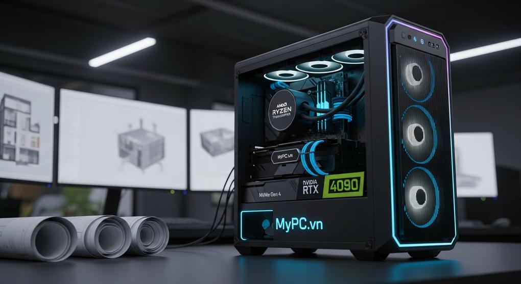 workstation cho kiến trúc sư dùng CPU AMD Ryzen Threadripper