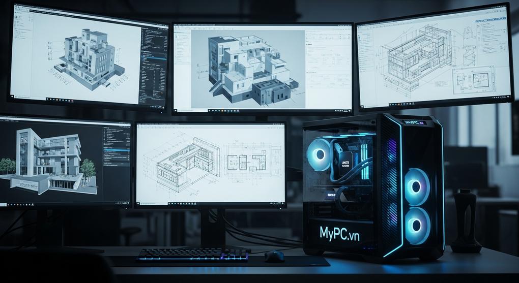 workstation cho kiến trúc sư dùng CPU AMD Ryzen Threadripper