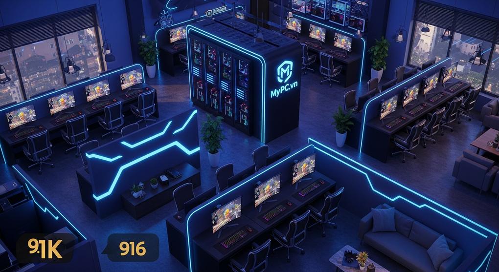 hướng dẫn setup phòng net cyber game hiện đại 2025