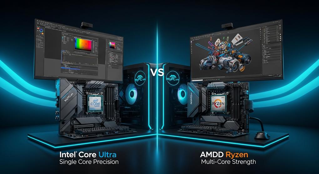 so sánh CPU Intel Core Ultra và AMD Ryzen cho đồ họa