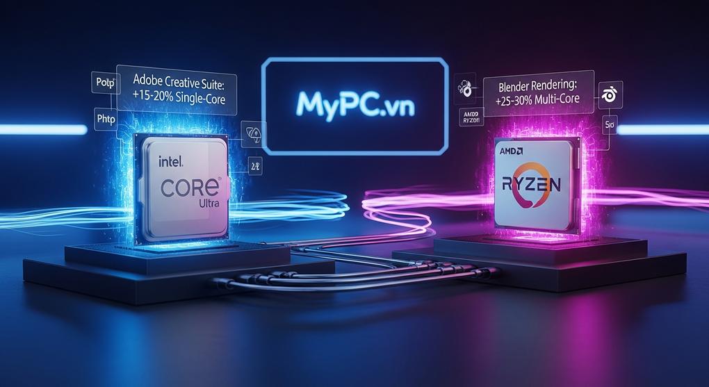 so sánh CPU Intel Core Ultra và AMD Ryzen cho đồ họa