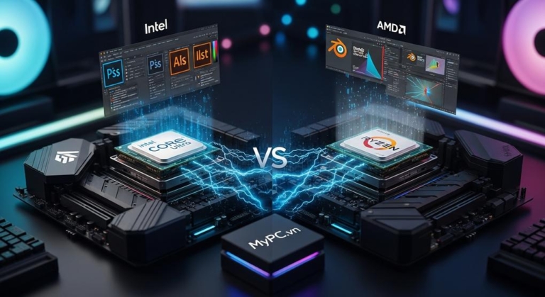 So Sánh CPU Intel Core Ultra Và AMD Ryzen Cho Đồ Họa Chuyên Sâu 2026