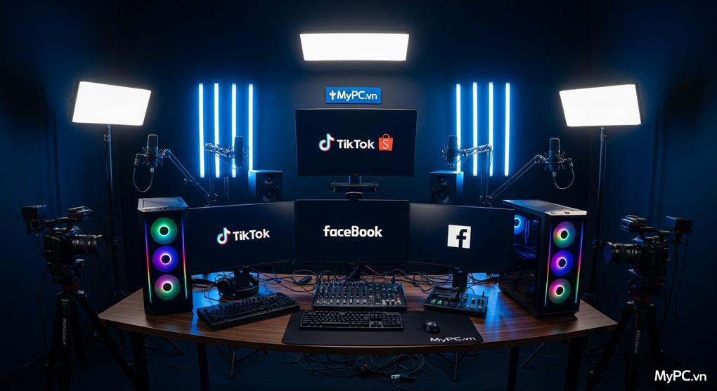 Chi phí setup livestream studio đa nền tảng TikTok Shopee Facebook