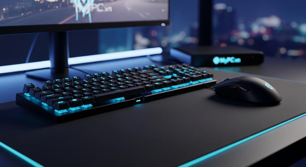 setup bàn phím cơ chuột gaming cho phòng game Hà Nội