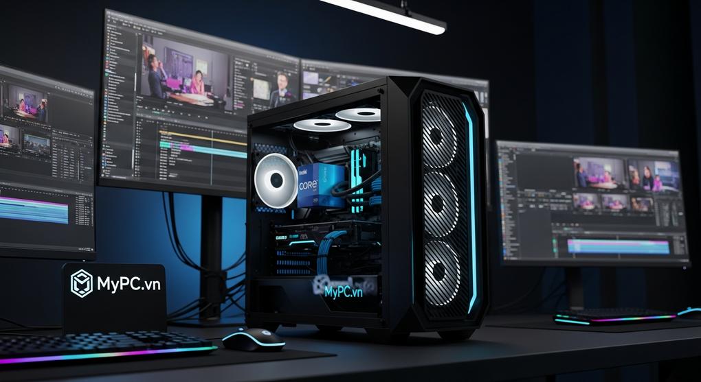 cấu hình pc đồ họa render video 8K với CPU Intel Core Ultra