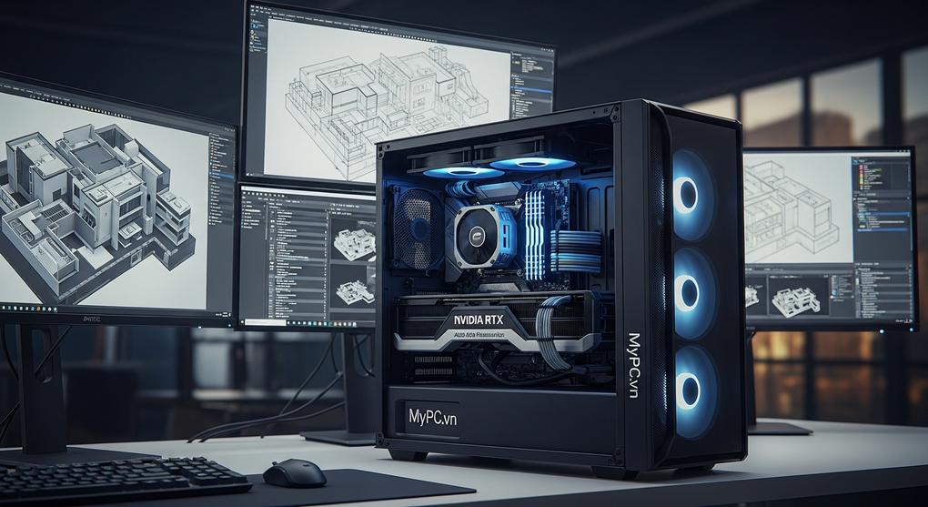 workstation cho kiến trúc sư render 3D nhanh nhất 2025