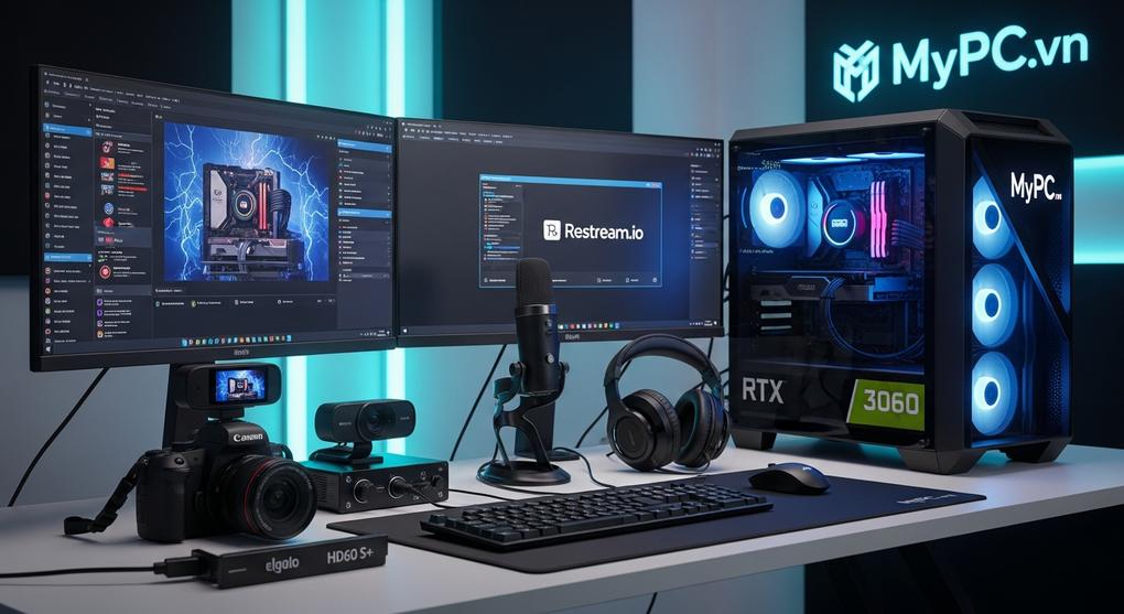 hướng dẫn setup livestream studio đa nền tảng TikTok Facebook Shopee
