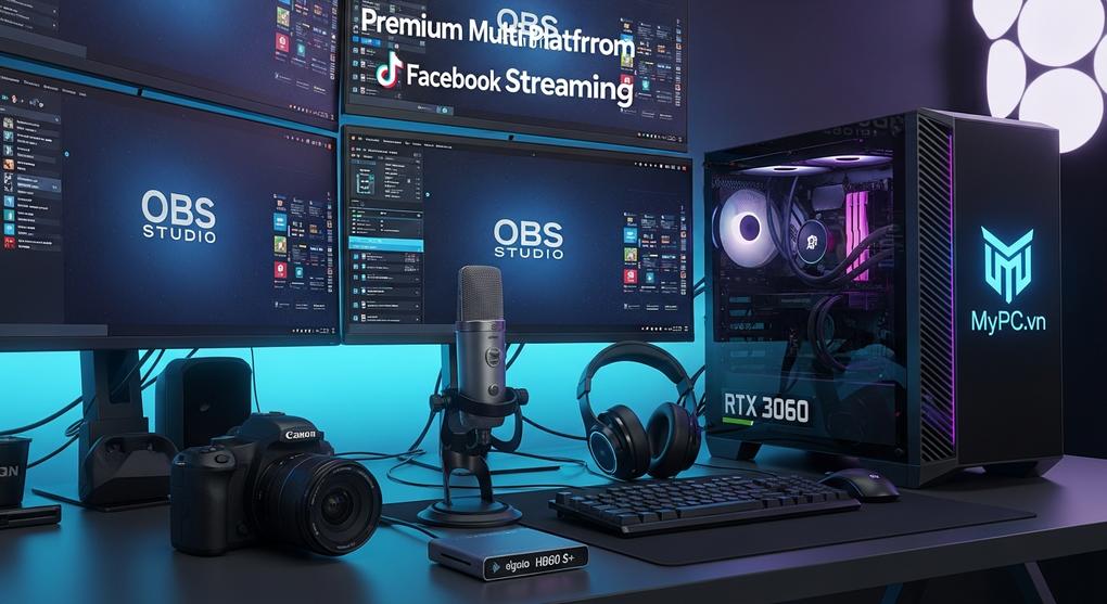 hướng dẫn setup livestream studio đa nền tảng TikTok Facebook Shopee