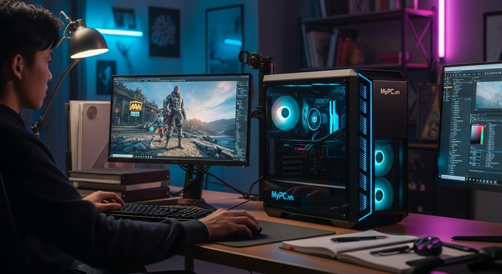 máy tính chơi game RTX 5000 series mới nhất cho sinh viên