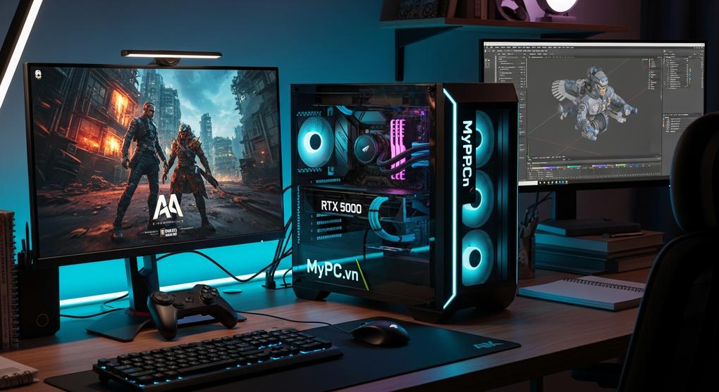 máy tính chơi game RTX 5000 series mới nhất cho sinh viên