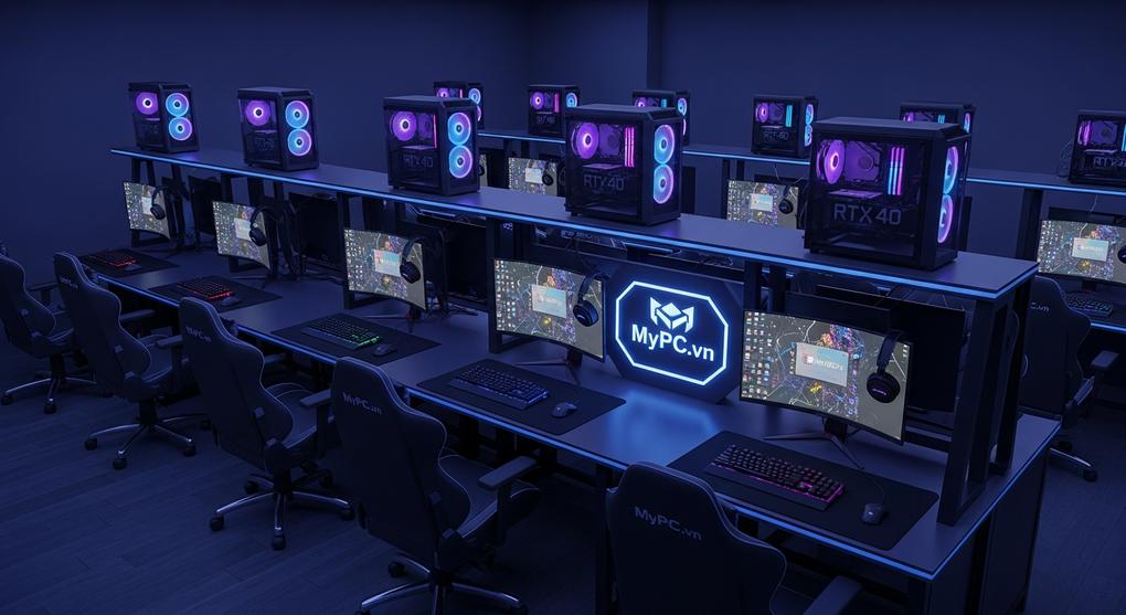 setup phòng net 20 máy cấu hình cao cấp 2025