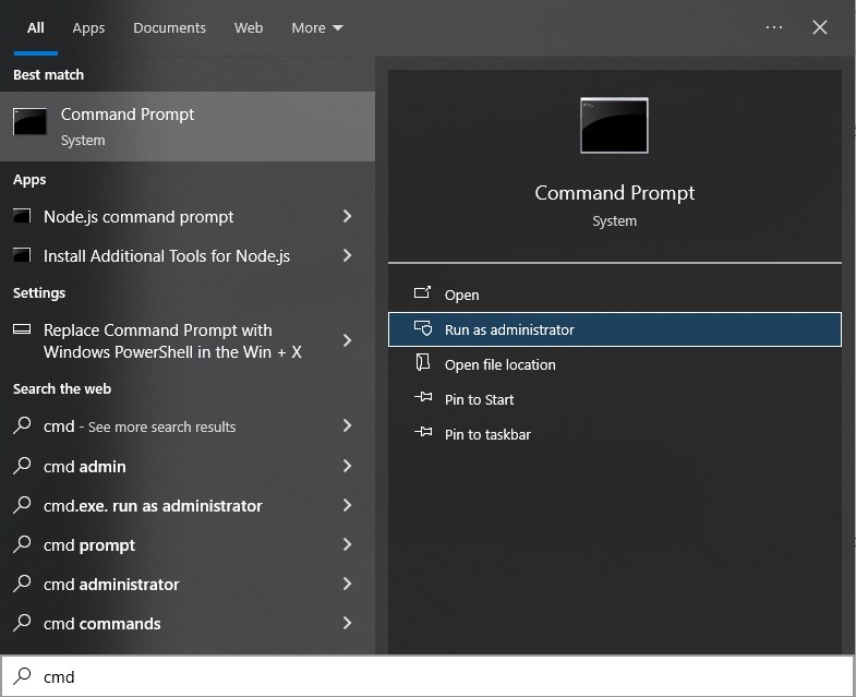 mở cmd win 10 để hẹn giờ tắt máy