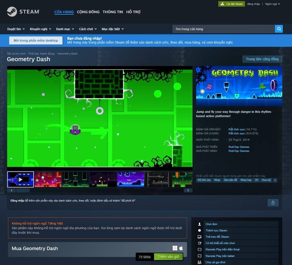 tải geometry dash steam