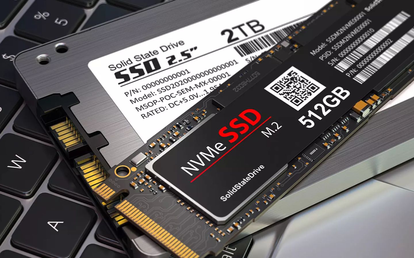 ảnh SSD SATA và SSD NVMe