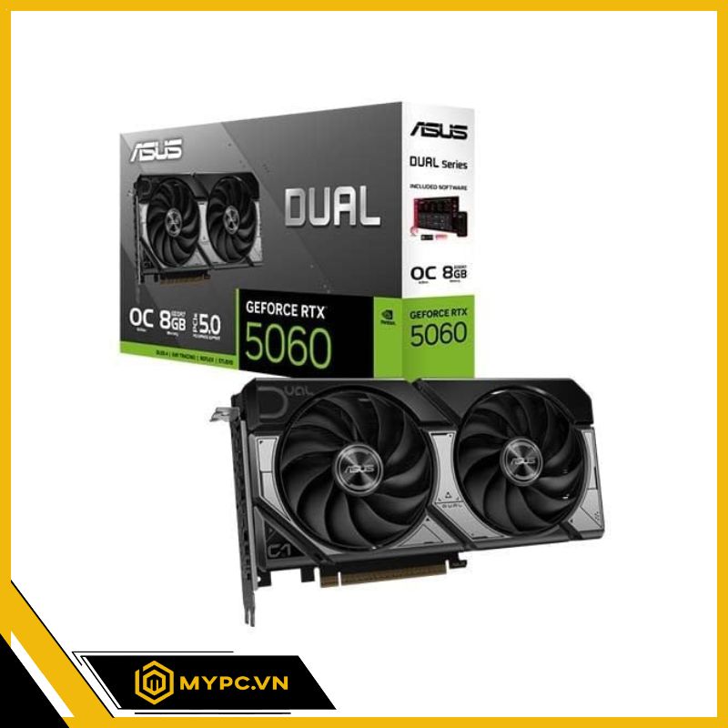 Card đồ họa ASUS Dual GeForce RTX 5060 8GB GDDR7 OC Edition tại MyPC