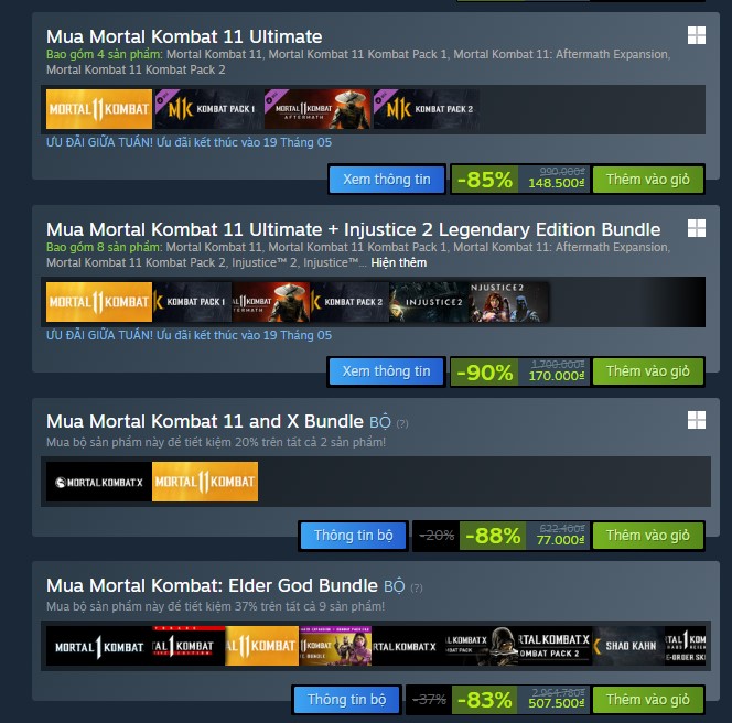 Giá khi mua kèm Bundle và các tựa game khác sẽ ưu đãi hơn mua lẻ