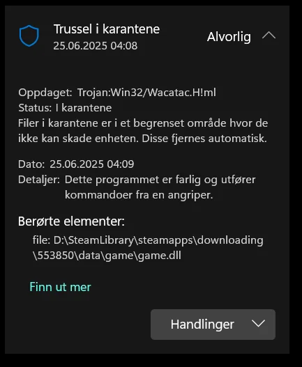Windows Defender phát hiện ra Trojan