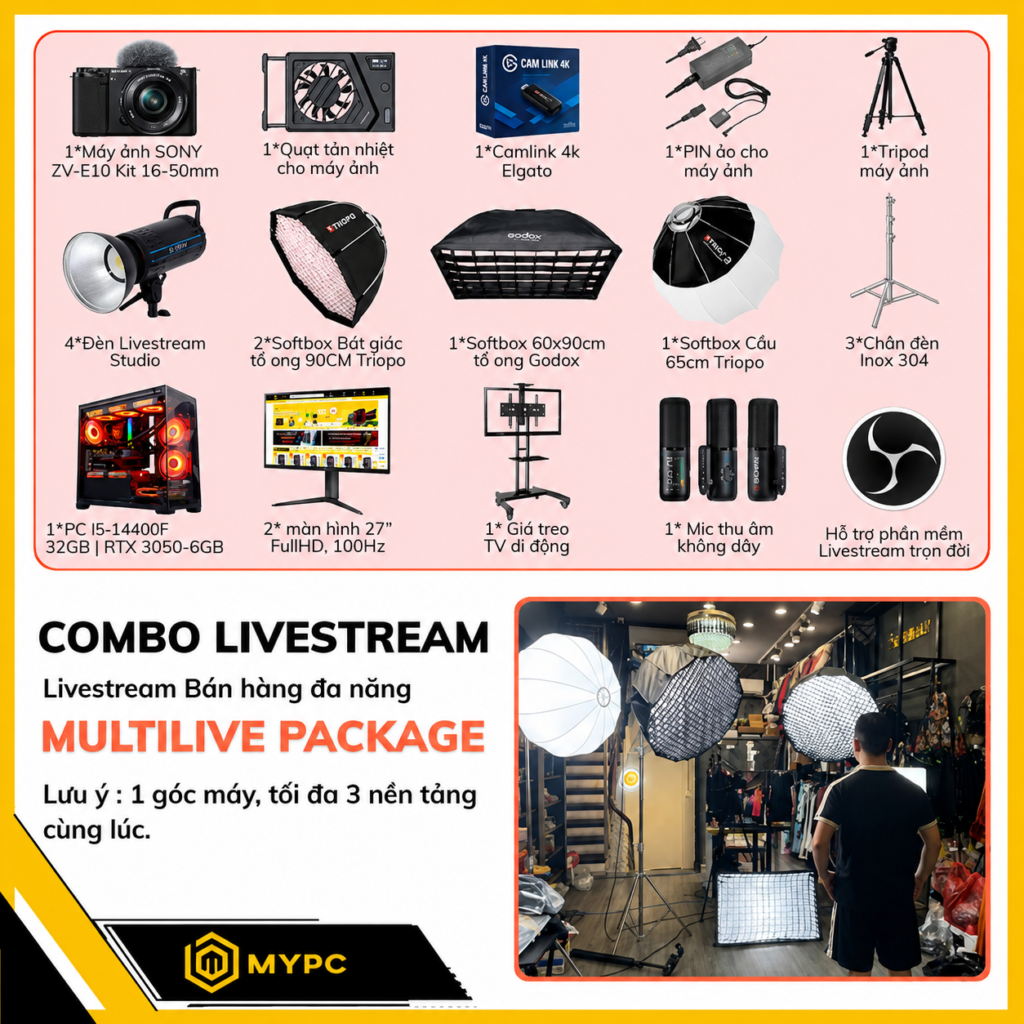 Combo Livestream MultiLive Package – Giải Pháp Bán Hàng Đa Nền Tảng