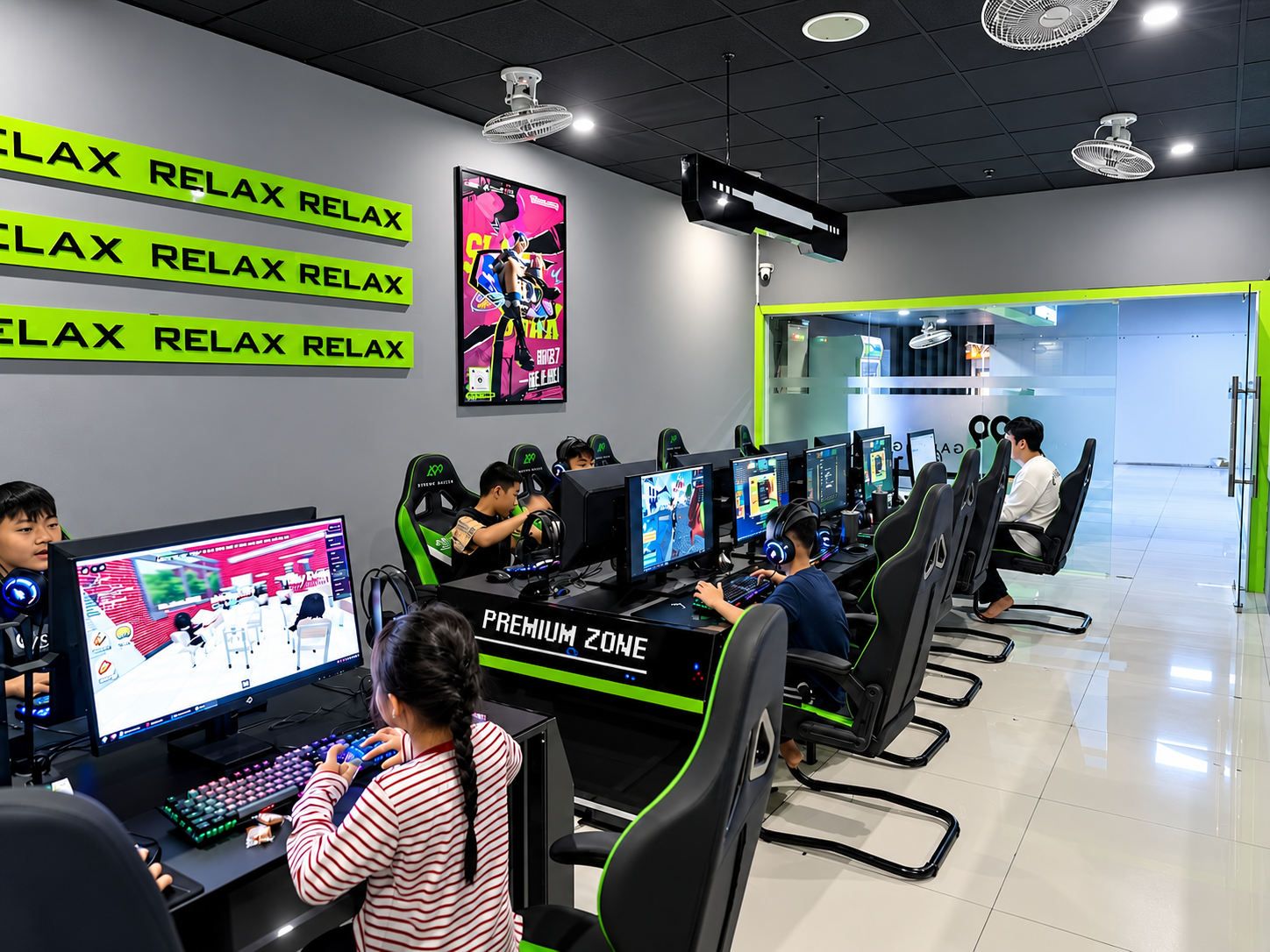 Phòng net phân khu Premium Zone theo nhóm khách hàng